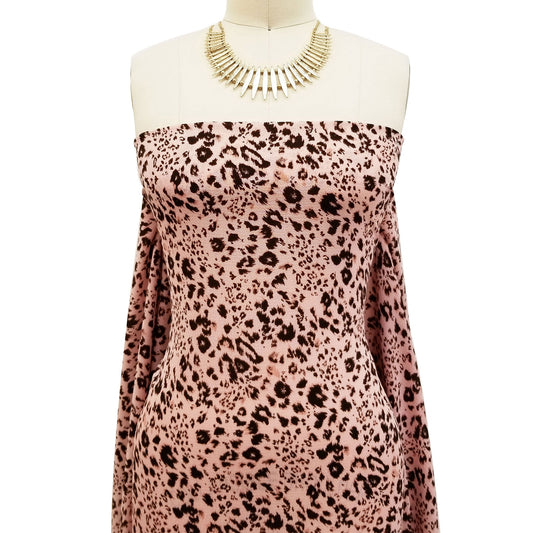 DP-907-586-DUSTY-PINK-CHOCO - PRINTED CREPE CHIFFON 97% POLY 3% SPANDEX