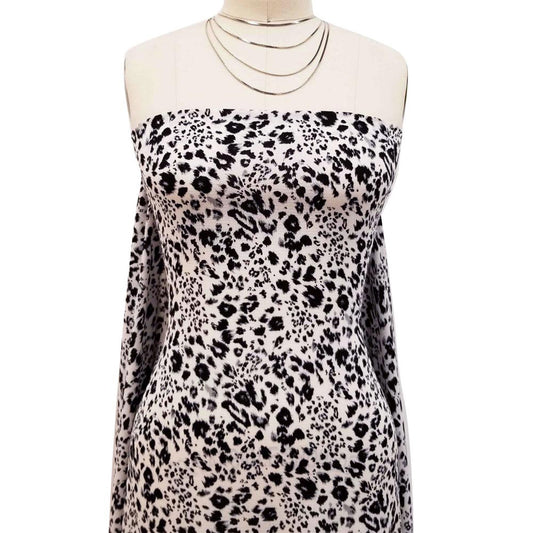 DP-907-586-OFFWHITE-BLACK - PRINTED CREPE CHIFFON 97% POLY 3% SPANDEX