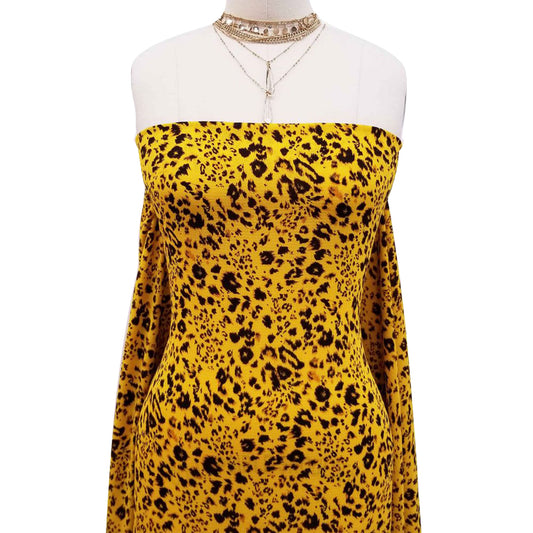 DP-907-586-SUNNY-GOLD-BROWN - PRINTED CREPE CHIFFON 97% POLY 3% SPANDEX