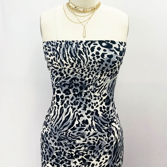 DP-960-586-GREY-BLACK - PRINTED CREPE CHIFFON 97% POLY 3% SPANDEX