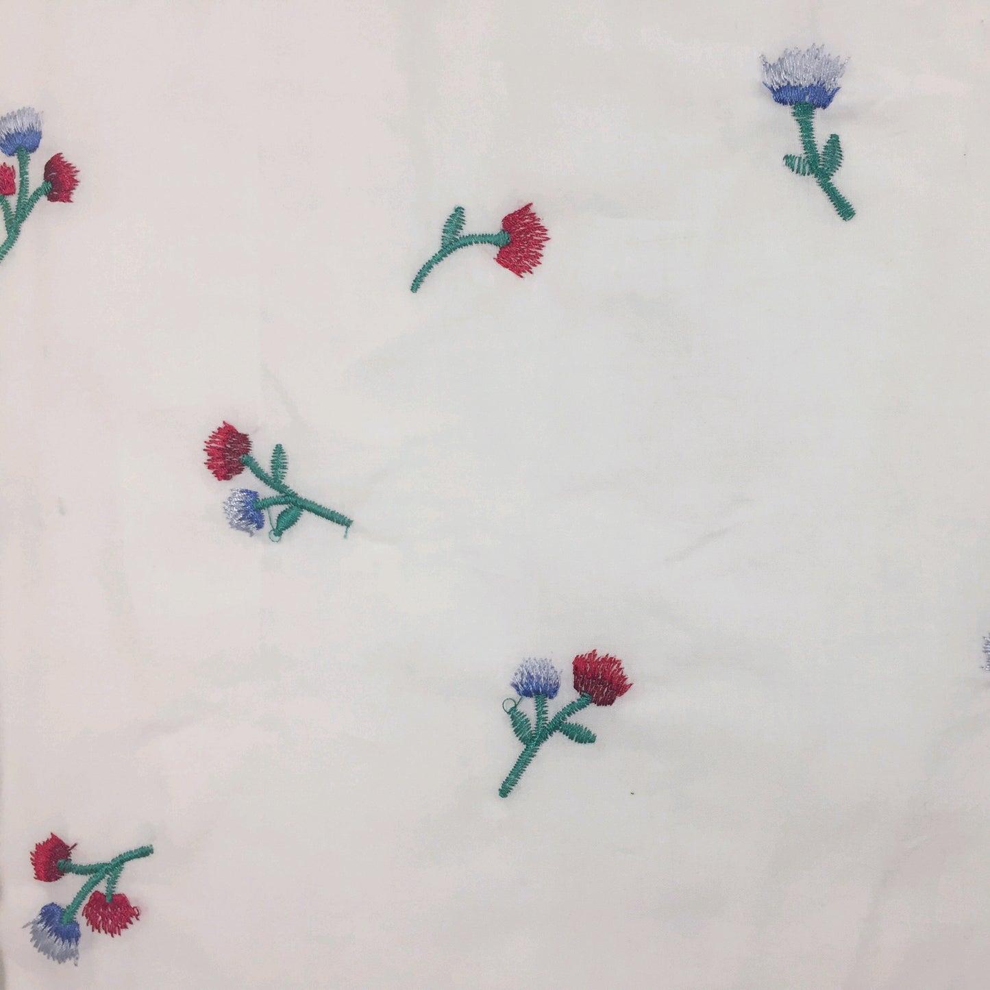 EB-71-CVOILE-T-OFFWHITE-RED - EMB COTTON VOILE 100% COTTON; YARN 100% POLY