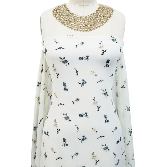 P-10008-502-IVORY-NEUTRAL - PRINTED 100% POLY CHELSEA CHIFFON