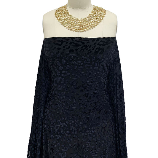 P-10085-VELVET-BLACK - PRINTED BURNT-OUT VELVET 68% POLY 24% NYLN 8% SPANDEX