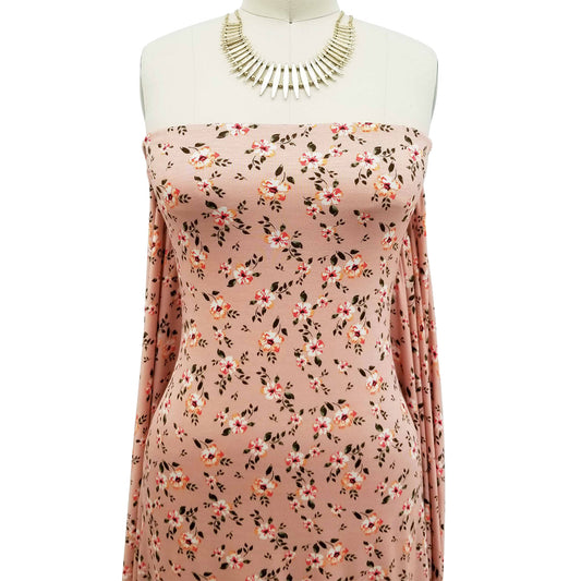 P-101-HVY-RSJ-ROSE-GOLD-MANGO - PRINT RSJ 95% RAYON 5% SPANDEX JERSEY