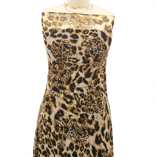 P-1011-453-OFFWHITE-GOLDEN-BROWN - PRINTED POLY POWER MESH 92%POLY 8%SPANDEX