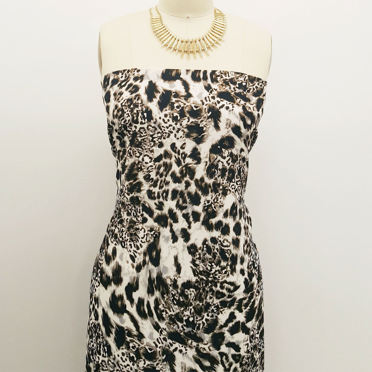 P-1011-504-OFFWHITE-COFFEE - PRINTED WOOL DOBBY 100% POLYESTER