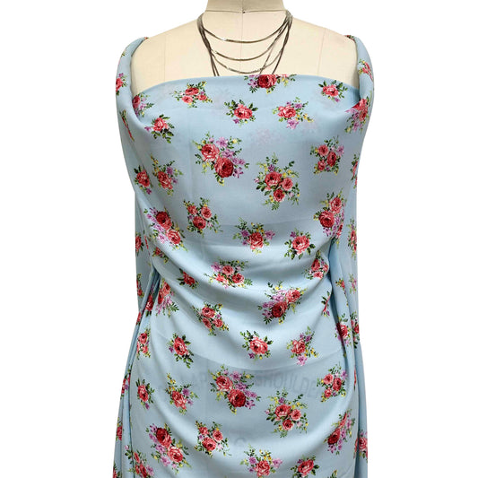 P-1052-504-MINT-ROSE-LILAC - PRINTED WOOL DOBBY 100% POLYESTER