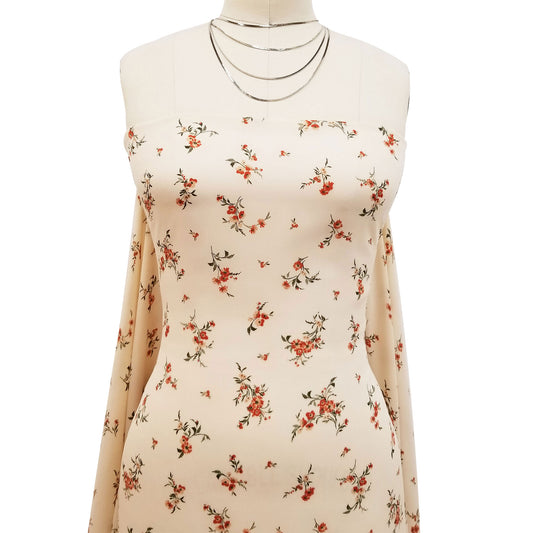 P-1056-504-CHAMPAGNE-CARAMEL - PRINTED WOOL DOBBY 100% POLYESTER