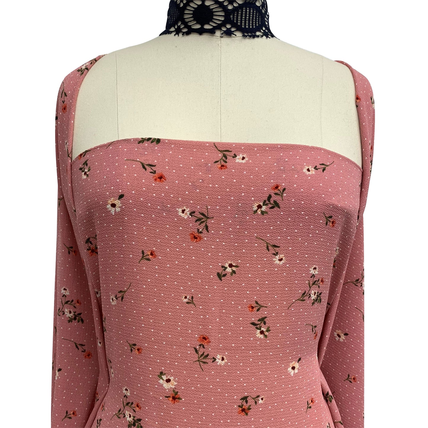 P-1057-586-MAUVE-CORAL - PRINTED CREPE CHIFFON 97% POLY 3% SPANDEX