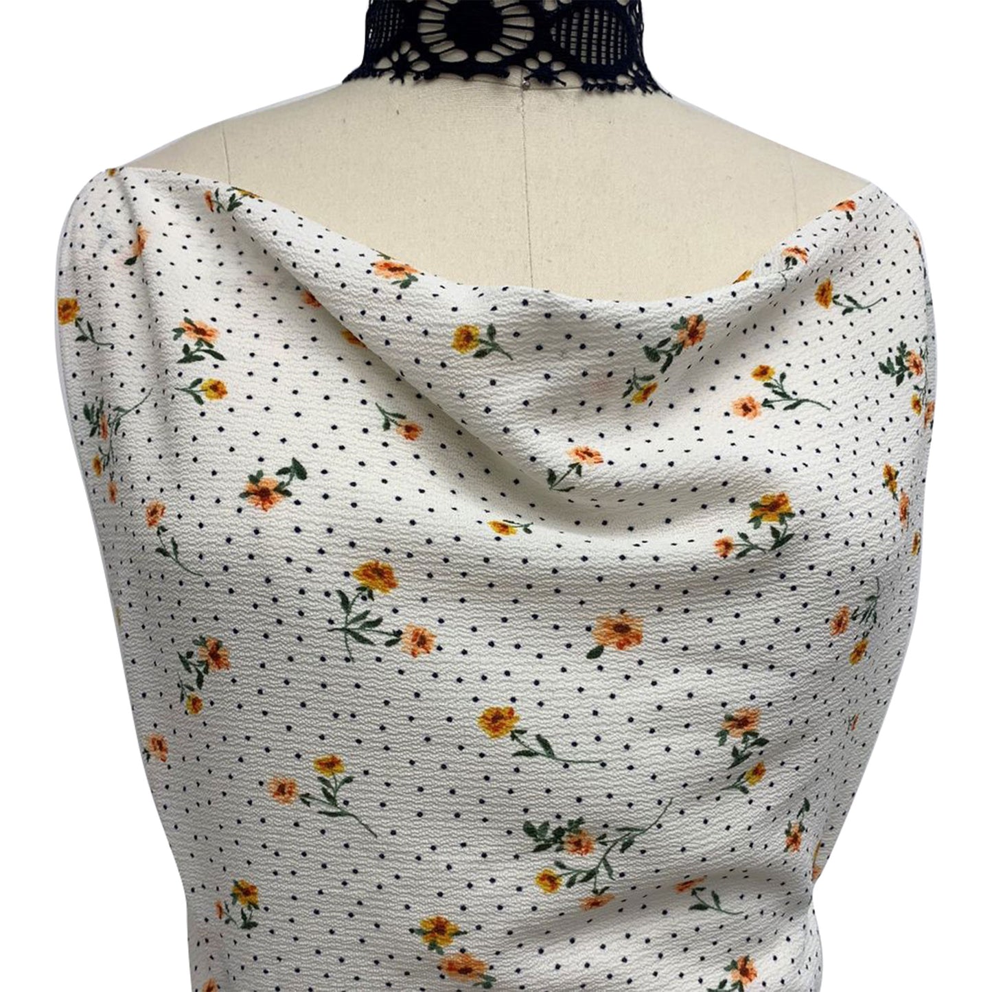 P-1057-586-OFFWHITE-PEACH - PRINTED CREPE CHIFFON 97% POLY 3% SPANDEX