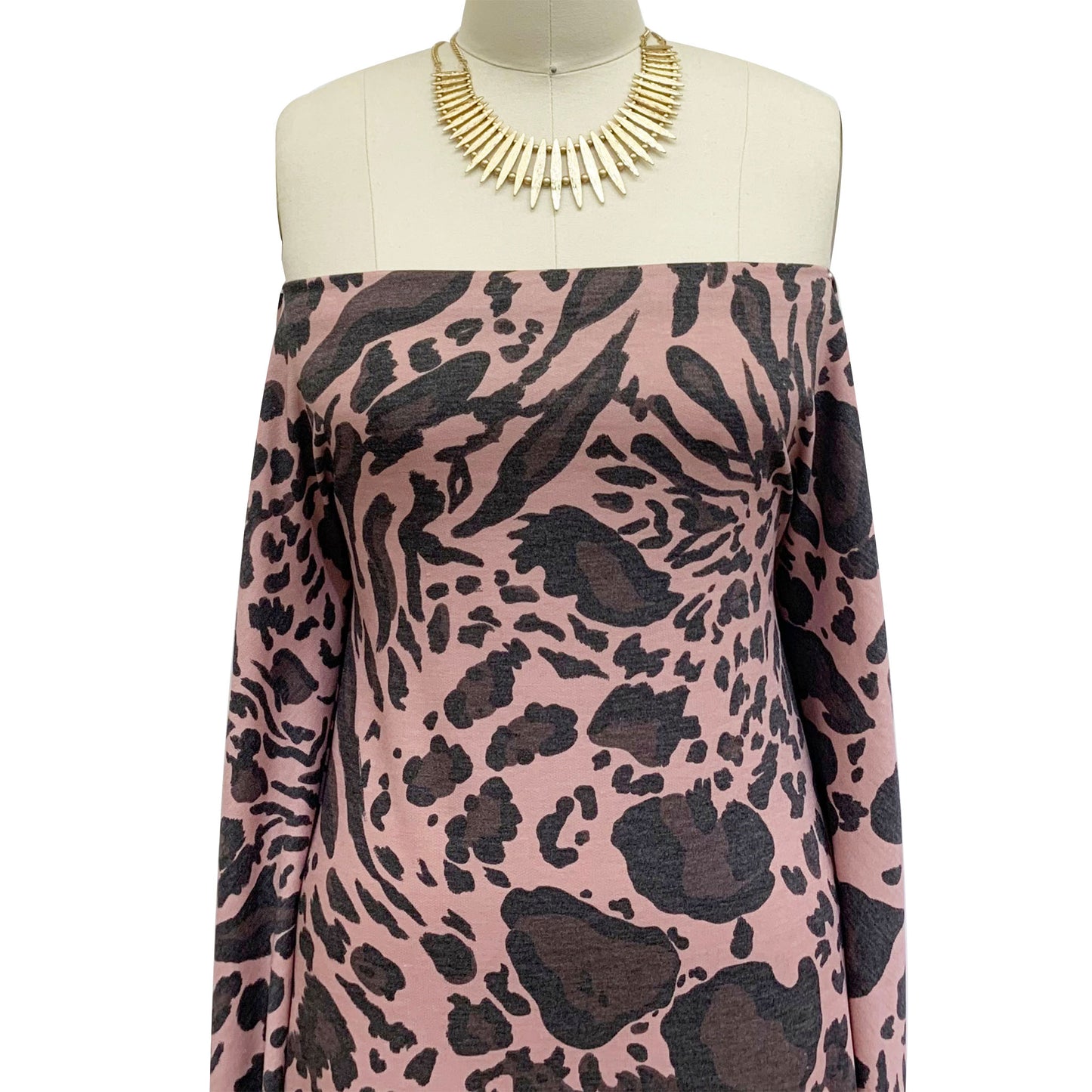 P-1073-506-PALE-MAUVE-ROSE-BROWN - PRINTED FRENCH TERRY 63%POLY 33%RAYON 4% SPANDEX