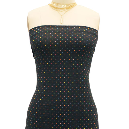 P-1081-506-BLACK-YELLOW-PRINTED FRENCH TERRY 63%POLY 33%RAYON 4% SPANDEX