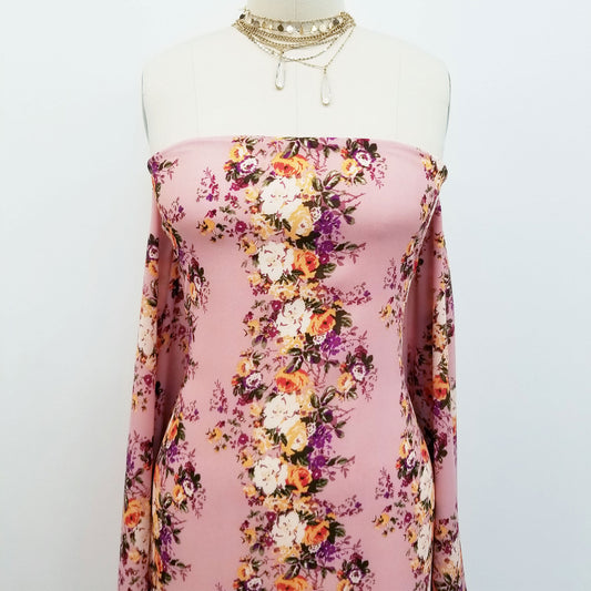 P-109-703-ROSE-GOLD-MANGO - PRINTED TWIST CREPE 92% POLY 8% SPANDEX