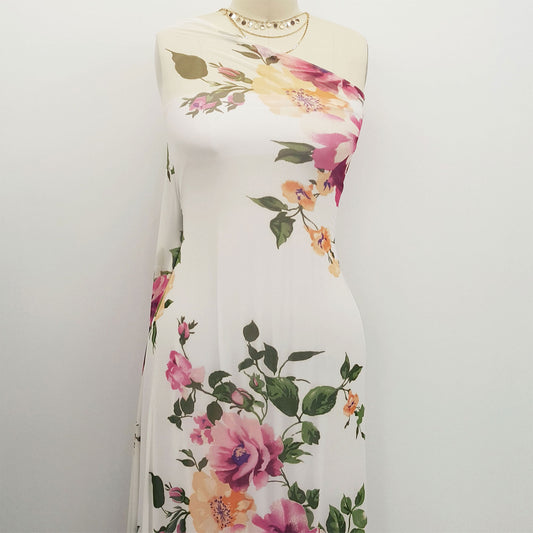 P-110-453-OFFWHITE-WATERMELON - PRINTED POLY POWER MESH 92%POLY 8%SPANDEX