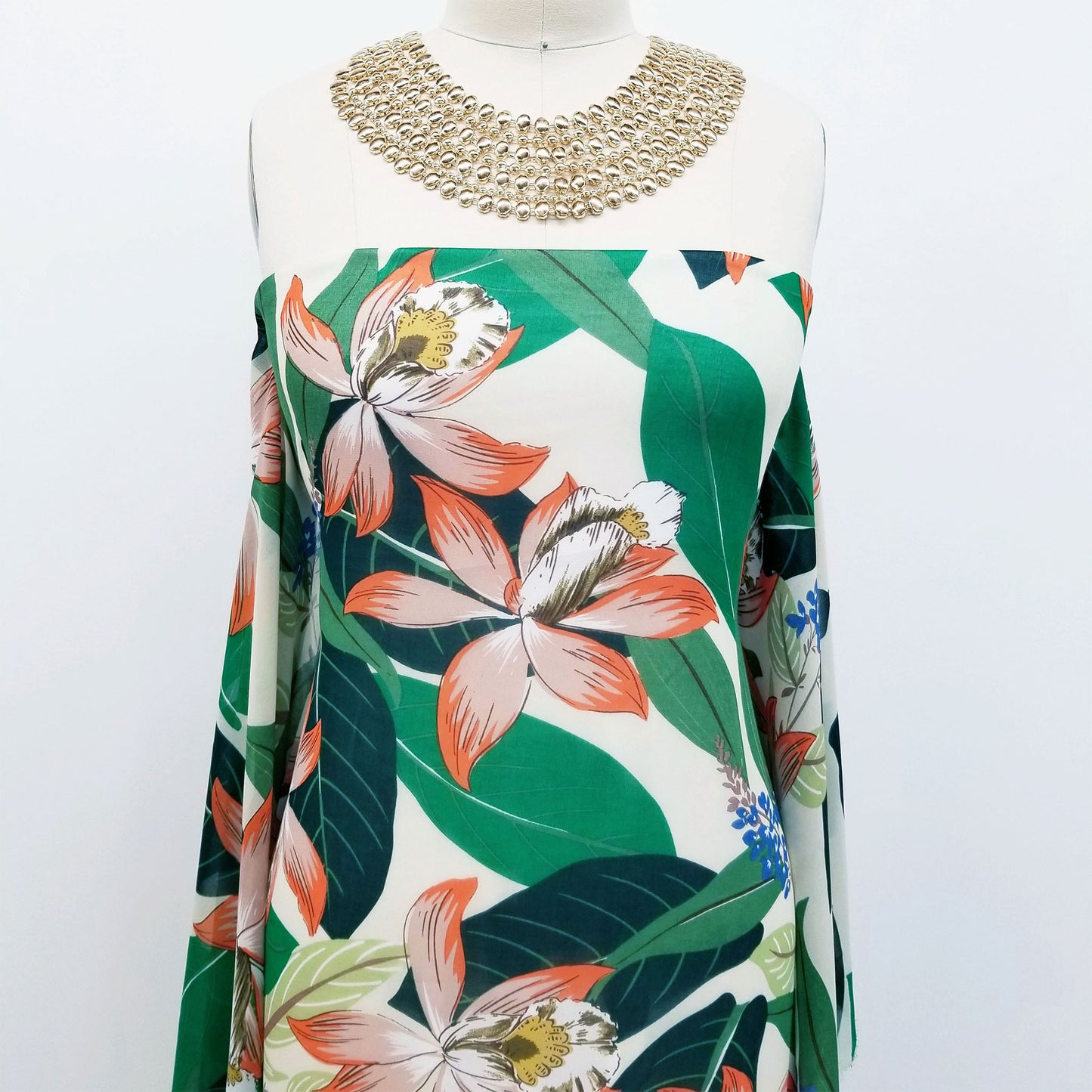 P-1108-501-ALMOND-MAPLE-SUGAR - PRINTED 100% POLYESTER HI MULTI CHIFFON WASH