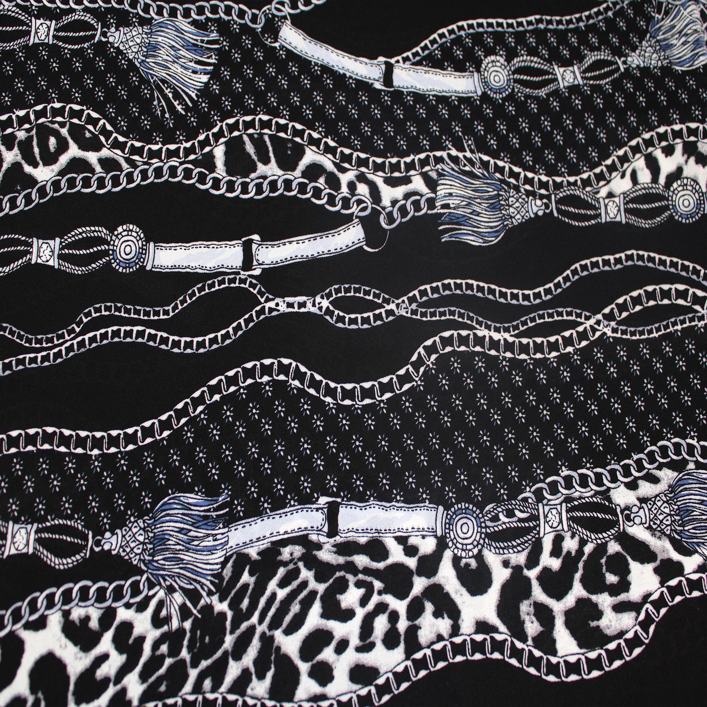 P-1118-504-BLACK-SILVER - PRINTED WOOL DOBBY 100% POLYESTER
