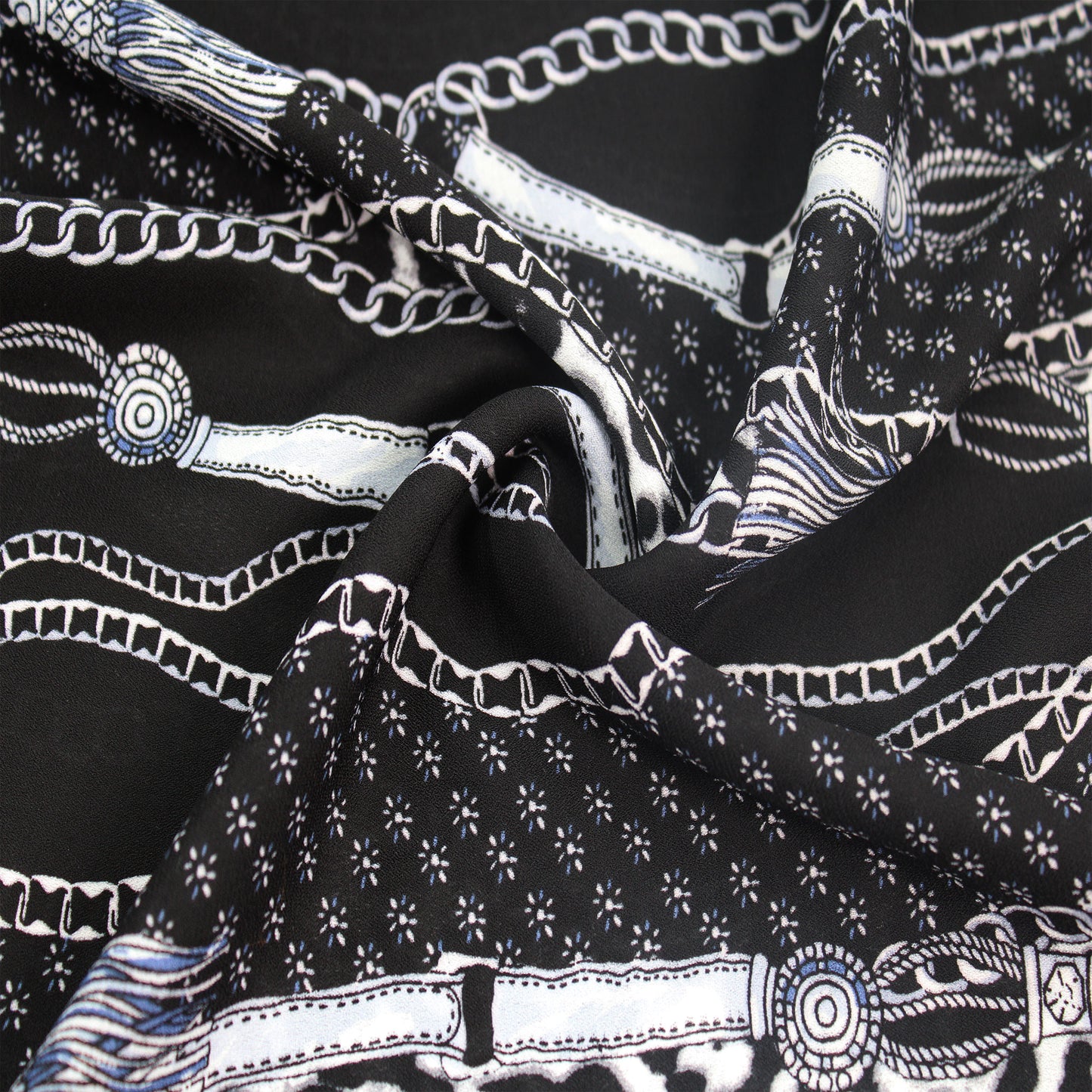 P-1118-504-BLACK-SILVER - PRINTED WOOL DOBBY 100% POLYESTER