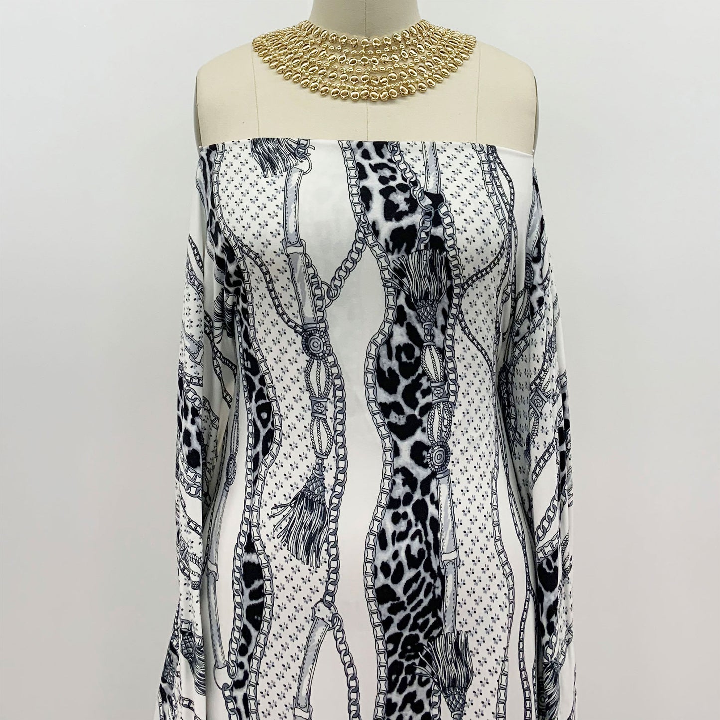 P-1118-668-OFFWHITE-GREY - PRINTED DTY 92% POLY 8% SPANDEX DTY DOUBLE SIDED BRUSH