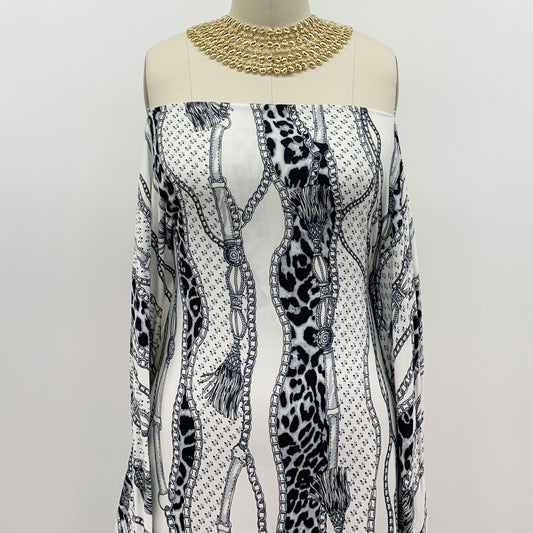 P-1118-668-OFFWHITE-GREY - PRINTED DTY 92% POLY 8% SPANDEX DTY DOUBLE SIDED BRUSH