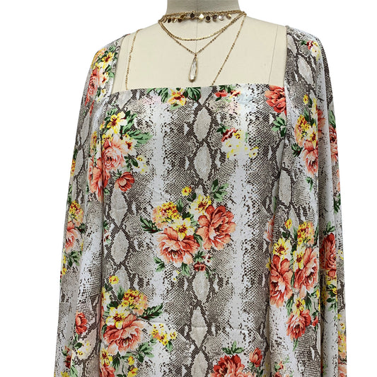 P-1142-504-NEUTRAL-CORAL - PRINTED WOOL DOBBY 100% POLYESTER