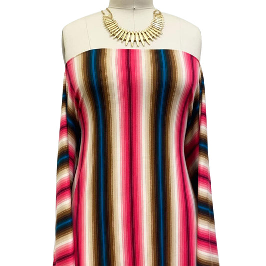 P-1175-668-BROWN-PINK-TEAL - PRINTED DTY 92% POLY 8% SPANDEX DTY DOUBLE SIDED BRUSH