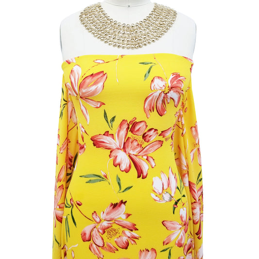 P-119-C-HVY-RSJ-GOLD-GUAVA - PRINT RSJ 95% RAYON 5% SPANDEX JERSEY