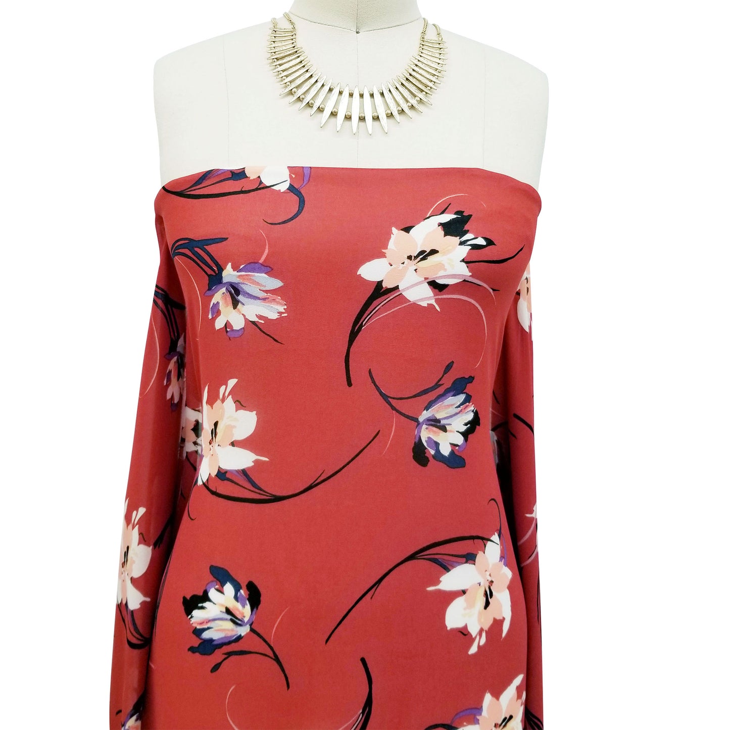 P-124-B-502-MARSALA-PEACH - PRINTED 100% POLY CHELSEA CHIFFON