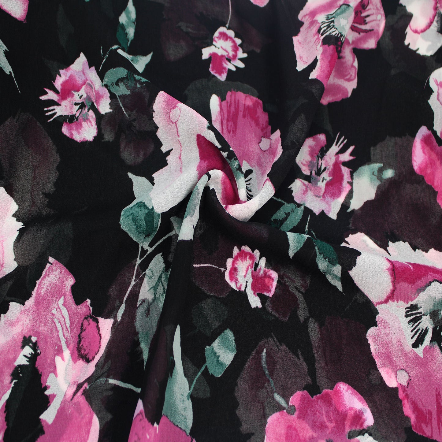 P-125-501-BLACK-BERRY - PRINTED 100% POLYESTER HI MULTI CHIFFON WASH