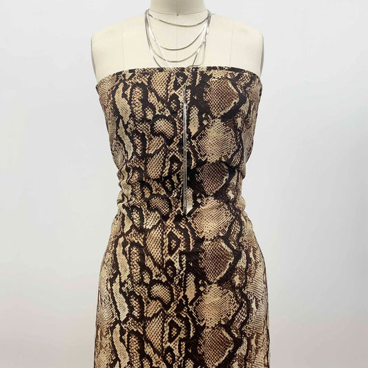 P-1268-754-ALMOND-DARK-BROWN - PRINTED POLY MOROCCAN 100% POLY