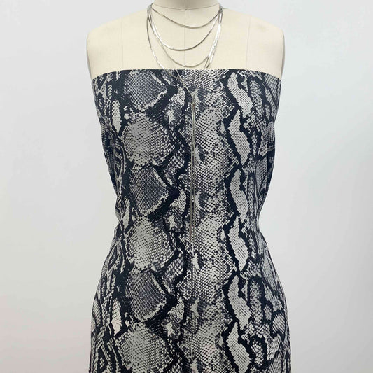 P-1268-754-GREY-BLACK - PRINTED POLY MOROCCAN 100% POLY