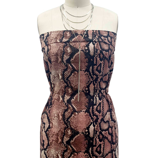 P-1268-754-MISTY-ROSE-DARK-BROWN - PRINTED POLY MOROCCAN 100% POLY