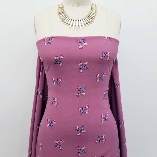 P-128-688-MAUVE-MAGENTA - PRINTED LINEN LOOK 100% POLYESTER