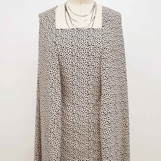 P-1315-754-TAN-BLACK - PRINTED POLY MOROCCAN 100% POLY