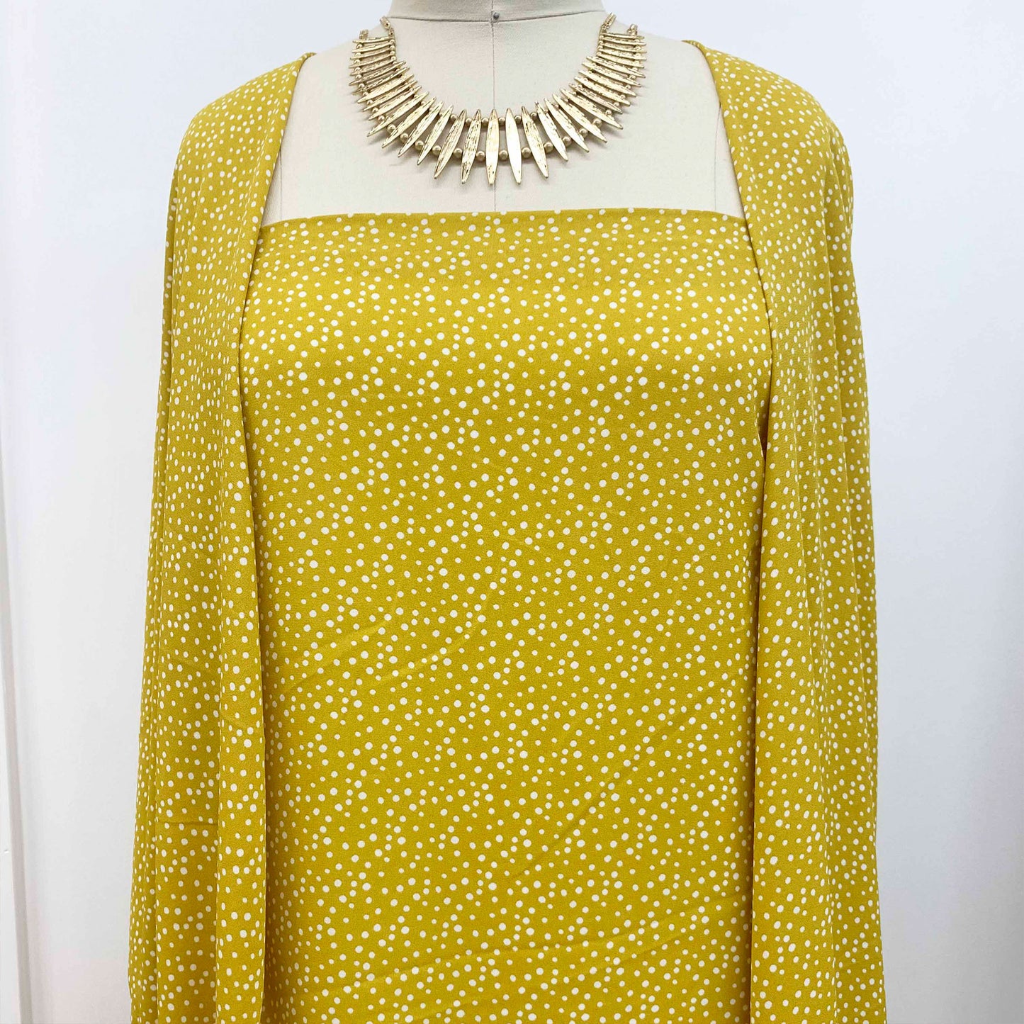 P-1322-504-GOLDENROD-IVORY - PRINTED WOOL DOBBY 100% POLYESTER