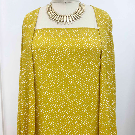 P-1322-504-GOLDENROD-IVORY - PRINTED WOOL DOBBY 100% POLYESTER