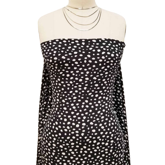 P-1326-754-BLACK-OFFWHITE - PRINTED POLY MOROCCAN 100% POLY