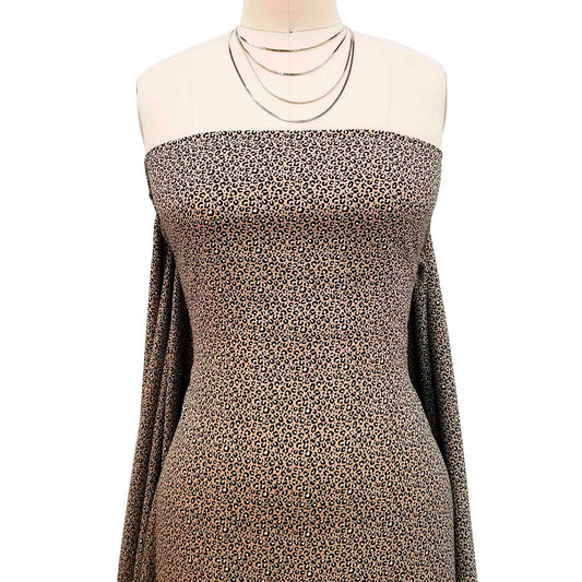 P-1342-754-TAUPE-BLACK- PRINTED POLY MOROCCAN 100% POLY