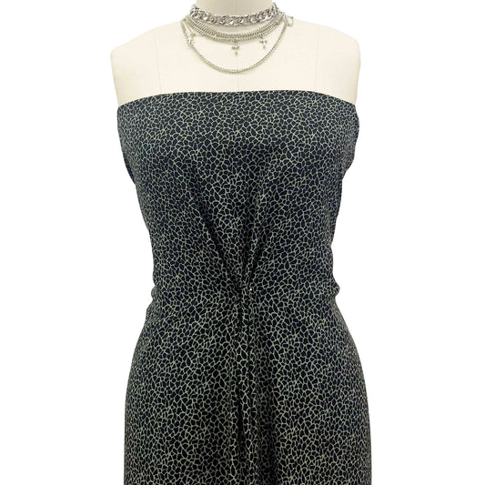 P-1352-504-SAGE-BLACK - PRINTED WOOL DOBBY 100% POLYESTER