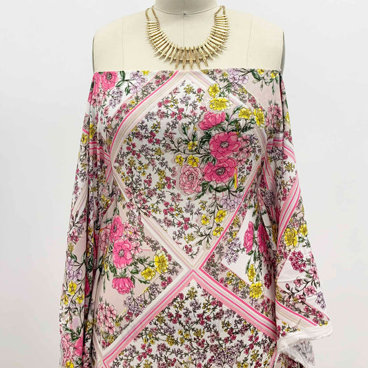 P-1360-698-BLUSH-PINK-LILAC- PRINTED RAYON CHALLIS 100% RAYON CHALLIS