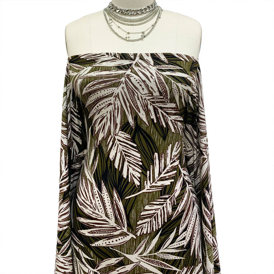 P-1372-HVY-RSJ-OLIVE-BROWN - PRINT RSJ 95% RAYON 5% SPANDEX JERSEY