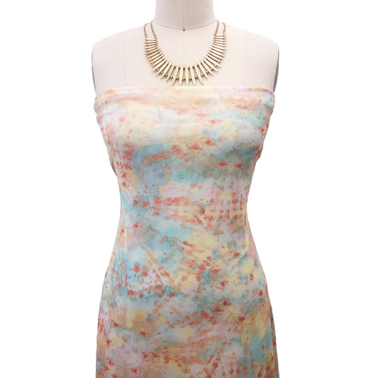 P-1375-453-CANTALOUPE-JADE - PRINTED POLY POWER MESH 92%POLY 8%SPANDEX