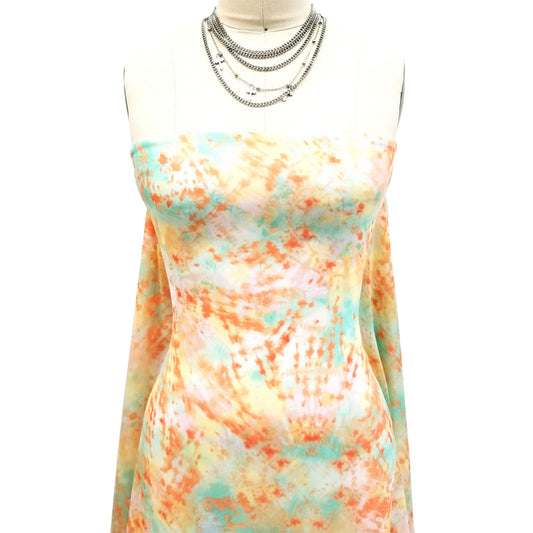P-1375-501-CANTALOUPE-JADE - PRINTED 100% POLYESTER HI MULTI CHIFFON WASH