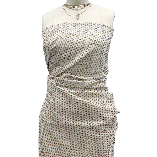 P-1391-504-IVORY-JADE-FUCHSIA - PRINTED WOOL DOBBY 100% POLYESTER