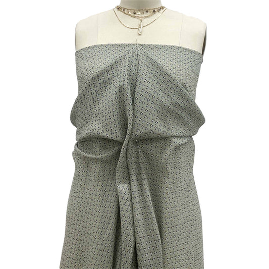 P-1391-504-SAGE-DENIM-MOCHA - PRINTED WOOL DOBBY 100% POLYESTER