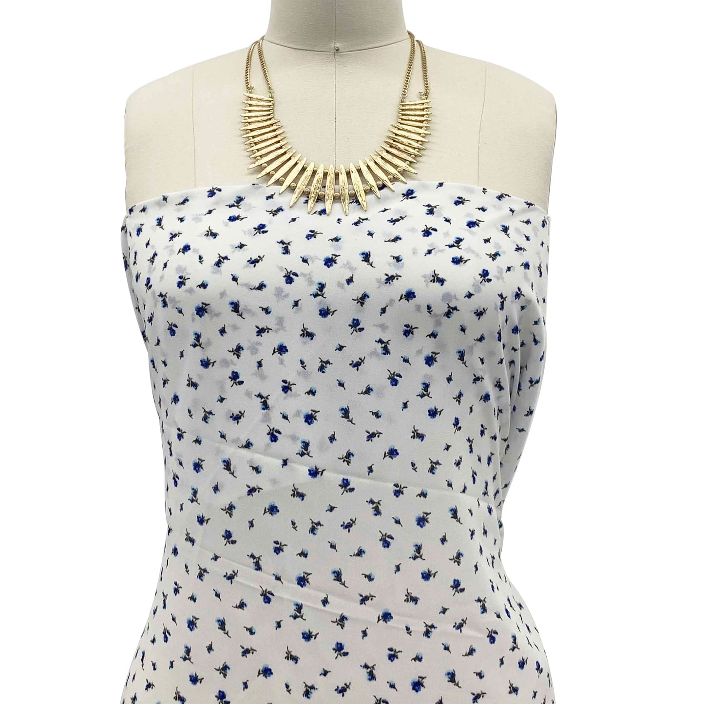 P-1407-504-OFF-WHITE-BLUE - PRINTED WOOL DOBBY 100% POLYESTER