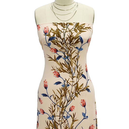 P-1441-668-BLUSH-CORAL - PRINTED DTY 92% POLY 8% SPANDEX DTY DOUBLE SIDED BRUSH