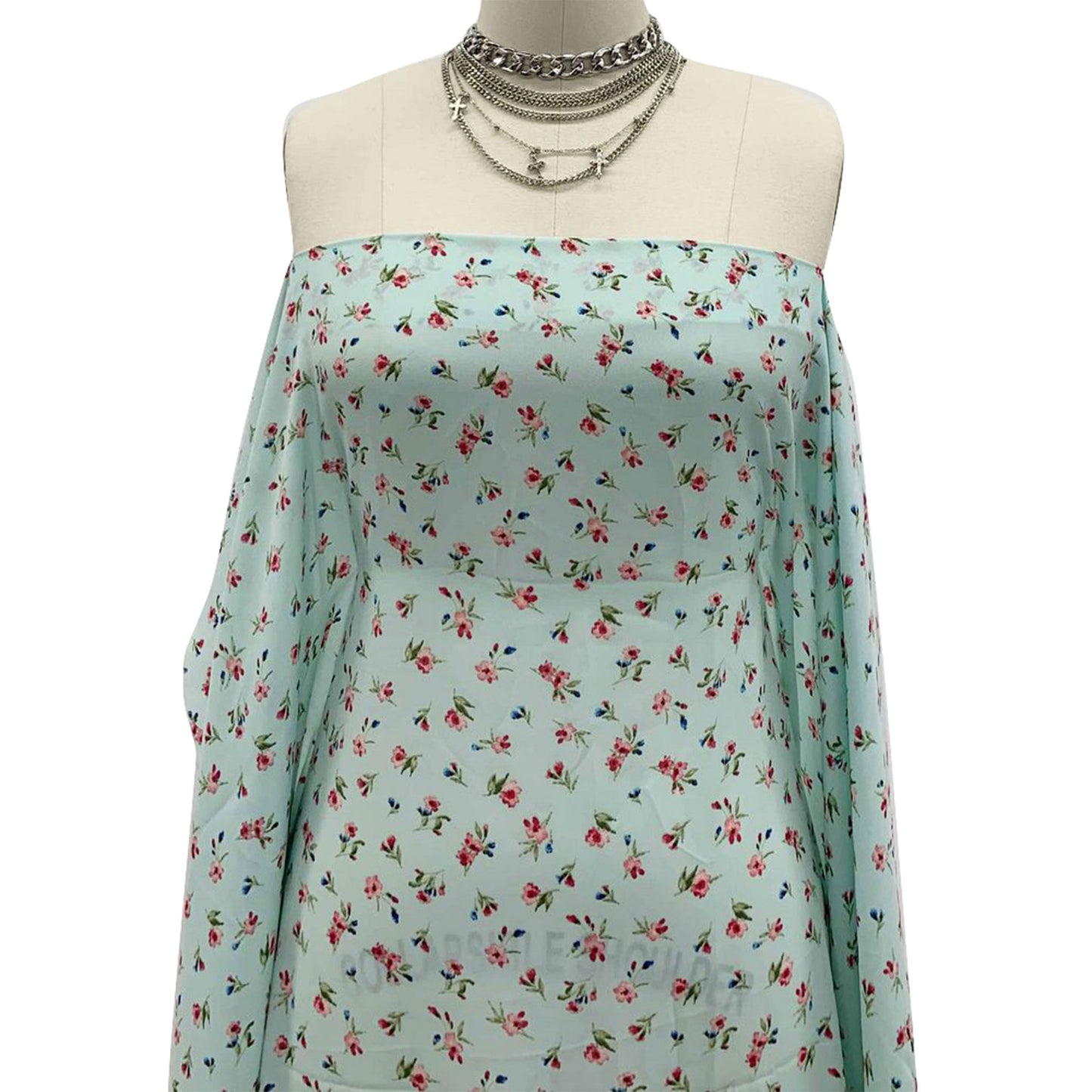 P-1461-504-MINT-FUCHSIA - PRINTED WOOL DOBBY 100% POLYESTER