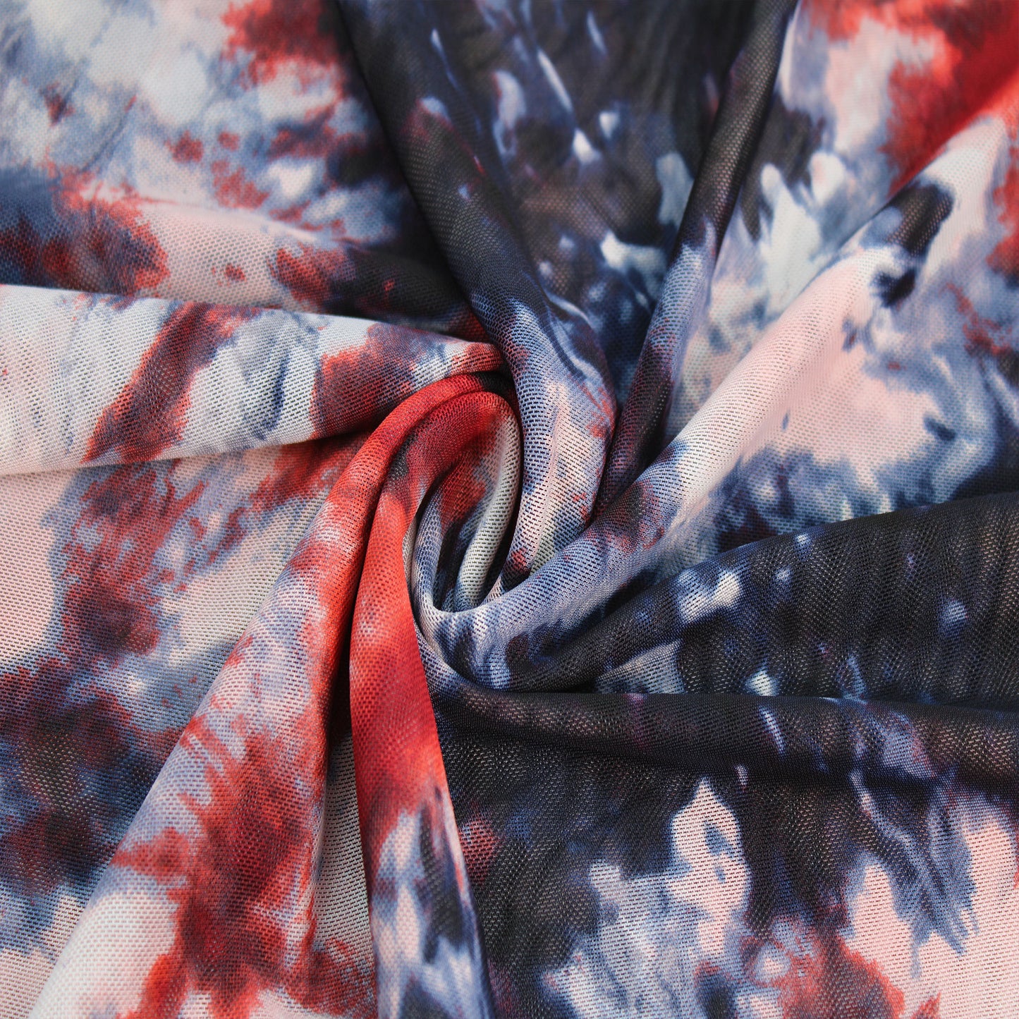 P-1470-453-INDIGO-RUST - PRINTED POLY POWER MESH 92%POLY 8%SPANDEX