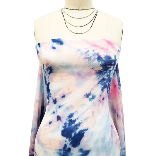 P-1470-501-DENIM-PINK - PRINTED 100% POLYESTER HI MULTI CHIFFON WASH