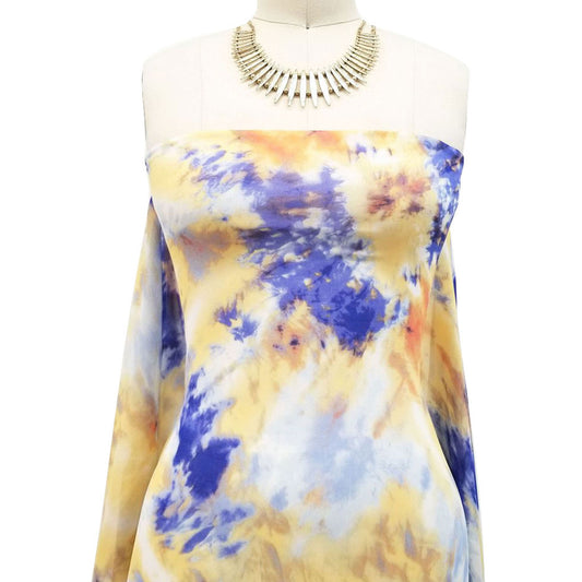 P-1470-501-PERIWINKLE-MANGO - PRINTED 100% POLYESTER HI MULTI CHIFFON WASH